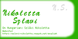 nikoletta szlavi business card